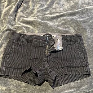 Hurley Women's Black Striped Shorts